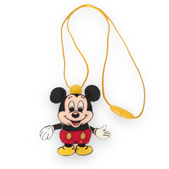 RARE VINTAGE DISNEY Mickey Mouse Wind-Up Lanyard Necklace - Picture 2 of 8